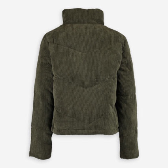 NWT CISONO Olive Green Corduroy Puffer Jacket, Size XL, extra large - Picture 3 of 10